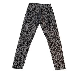 Serra Womens Legging Leopard Print Ankle Length Skinny Stretch Black Gray Medium